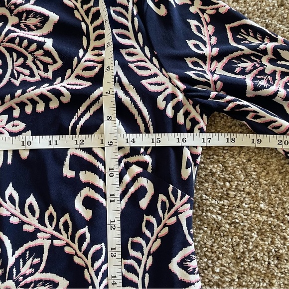 Vince Camuto Paisley Floral Printed Shift Dress Women’s 4 Navy Knee Length - Picture 14 of 16